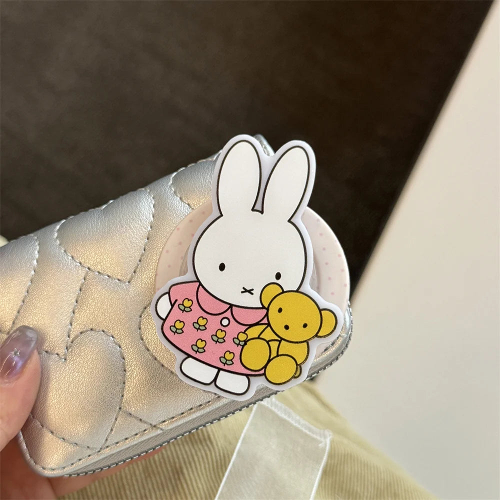 Korean Polka Dot Miffy Rabbit Magnetic Phone case for iPhone 17 15 14 13 16 Pro 17 Pro Max Cases With Magsafe Holder Cute Cover