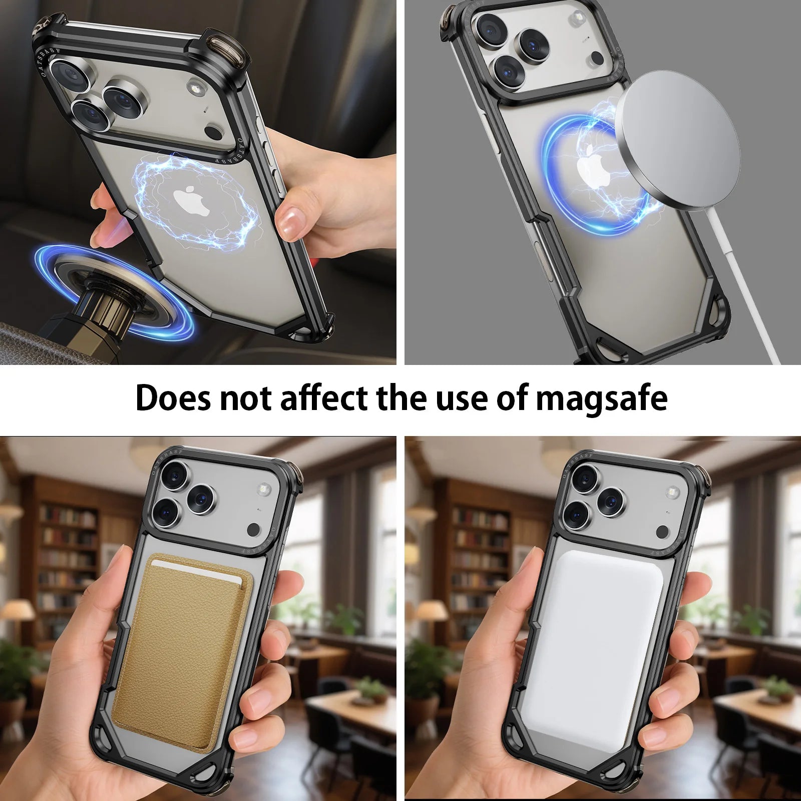 Eary Metal Frameless Phone Case for iPhone 17 Pro Max Air Ultra-thin for Magsafe Shell Shockproof Protector Aluminum Alloy Cover