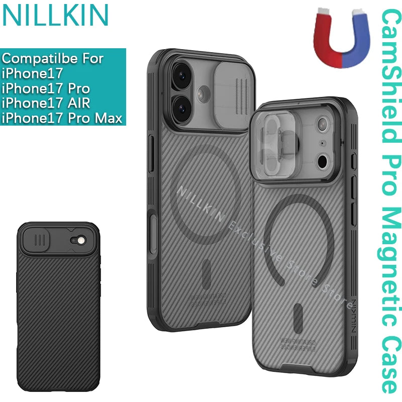 Nillkin For iPhone 17 Pro Max/17 Air/17 CamShield Pro Magnetic Case Lens slide cover protective cover Magsafe phone case shell