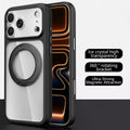 360°Rotate Magnetic Bracket Mobile Phone Case For iPhone 17 Pro 16 Pro Max Air Transparent Frosted Shockproof For Magsafe Cover
