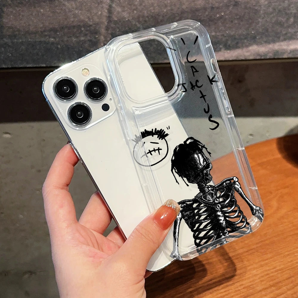T-Travis S-Scott Cactus Jack Phone Case for Apple iPhone 17 Air 16 15 14 Plus 13 12 11 Pro Max Airbag Anti Drop Cover