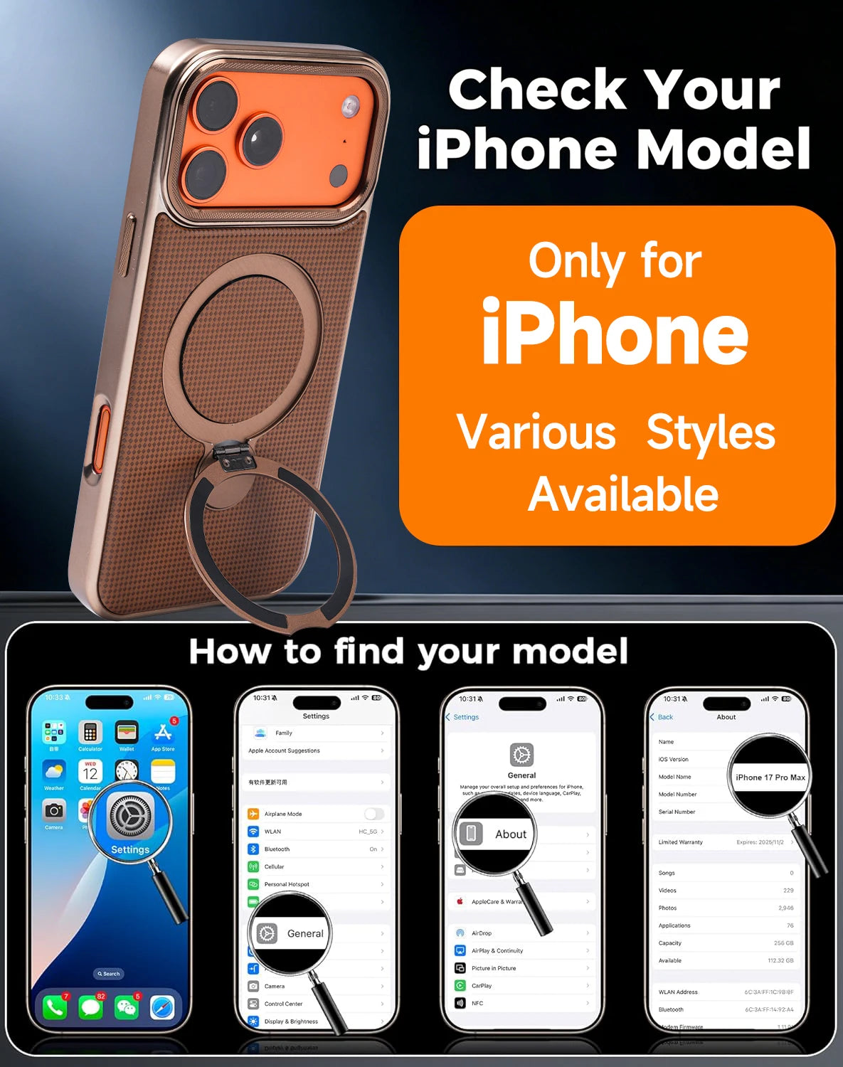 High Quality Original Technology Woven Case For Phone17Pro 17 Pro Max Magnetic 360° Rotating Stand Phone Cover