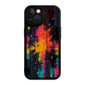 Phone Case Black Color Abstract Paint Splatter Design For Iphone X To Iphone 16 Pro Max Fashion Artistic Protection Cover For Daily Use And Travel
