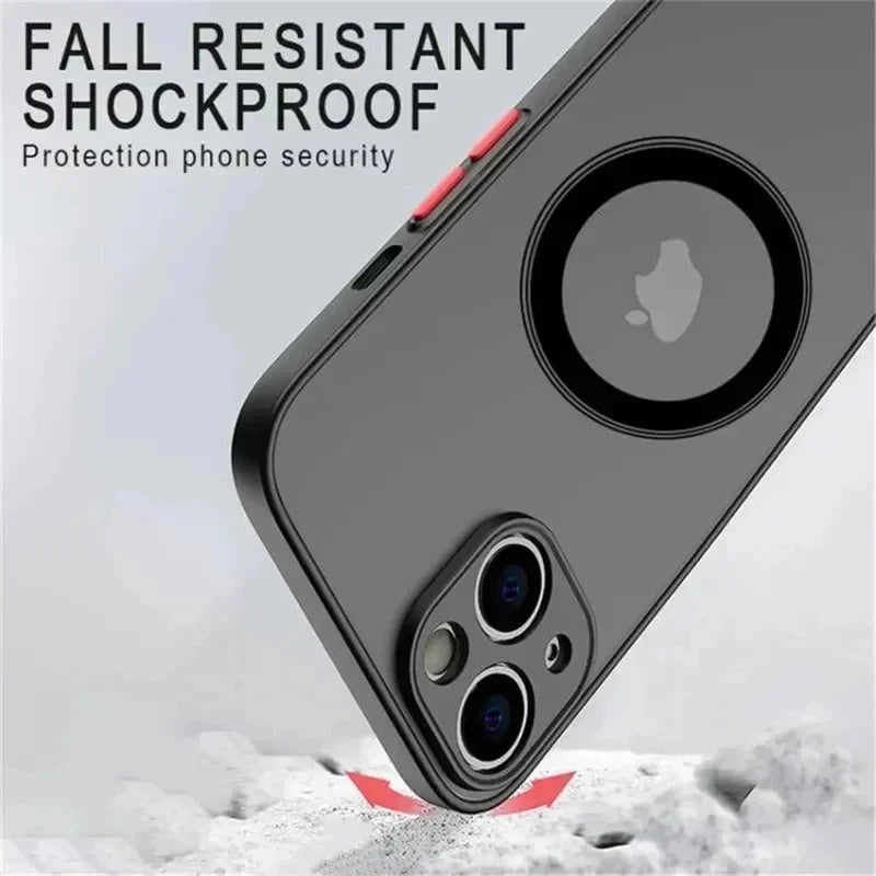 Hard Matte Case For iPhone 16 17 Air 16e 15 14 13 Mini 12 11 Pro Max Plus Phone For Magsafe Magnetic Wireless Charge Cover funda