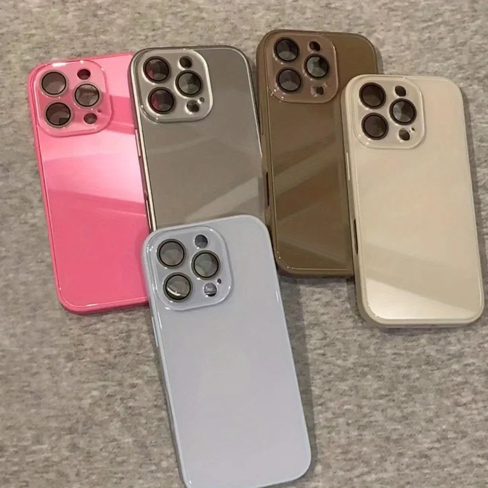 [Jj 5E25] Summer small fresh glass case is suitable for iPhone16Promax Apple 15 mobile phone case