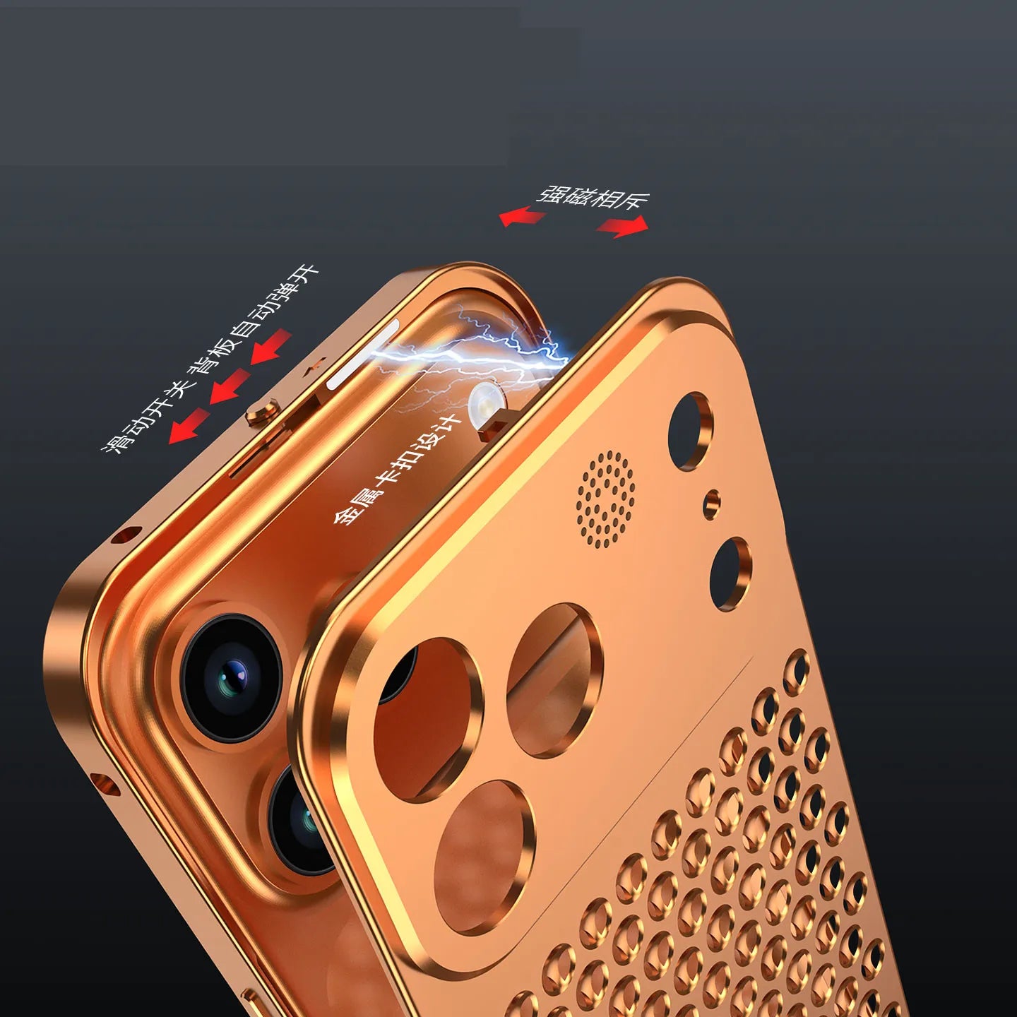 Metal Cooling Hollow Aluminum Phone Case For iPhone 17 Pro Max Aroma Diffuser Heat Dissipation Cover Funda For iPhone 17 Pro