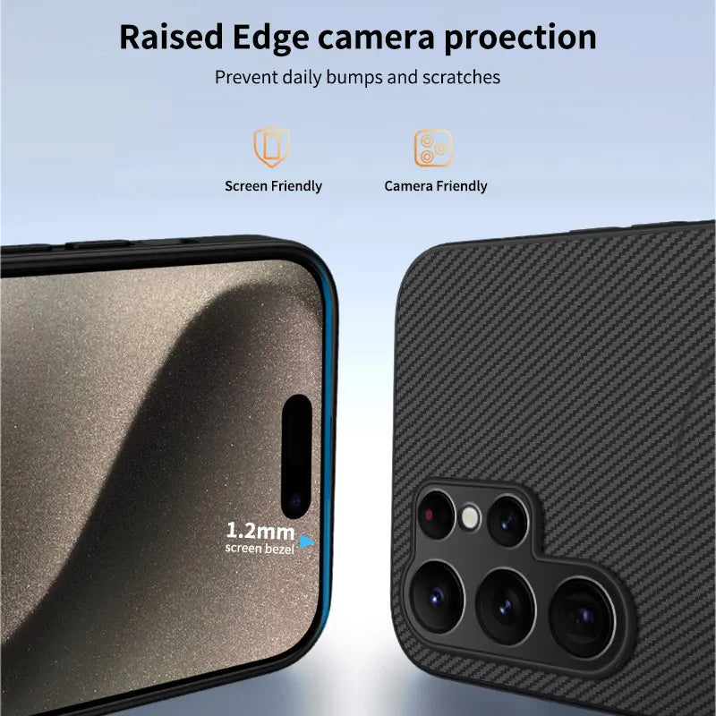 Carbon Fiber Texture Wireless Charging Magnetic Case For Samsung Galaxy S26 Ultra S26Plus 5G ShockProof Phone Cover