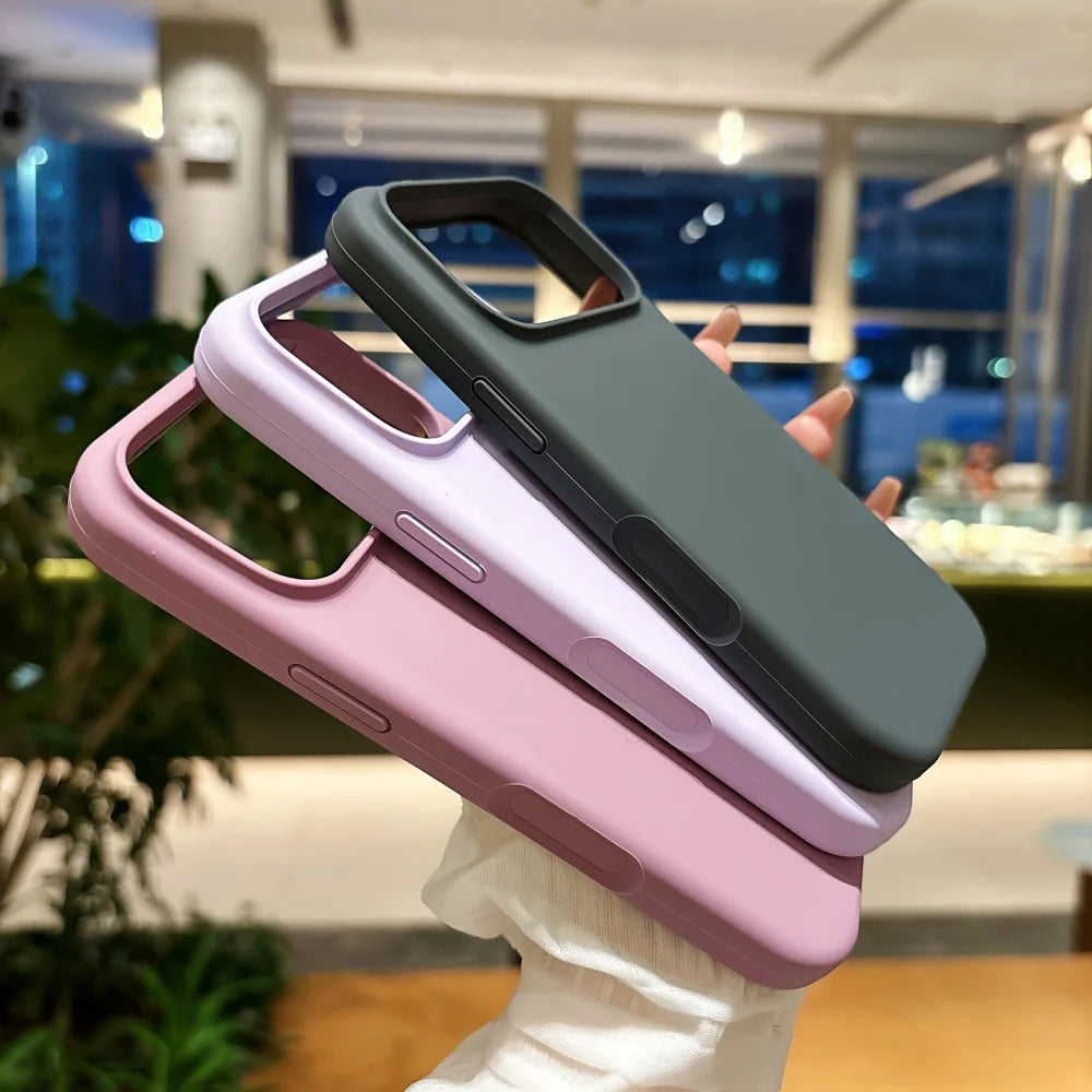 Original Solid Color for Magsafe Magnetic Silicone Case for iPhone 17 Pro Max 16 15 14 13 12 11 Pro Max 15 14 Plus Soft Cover