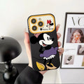 Anime Cartoon Mickey Gray Pants Minni Purple Dress Case For iphon 11 12 13 14 15 16 17 Pro Max Plus Couple Set Anti-fall Cover