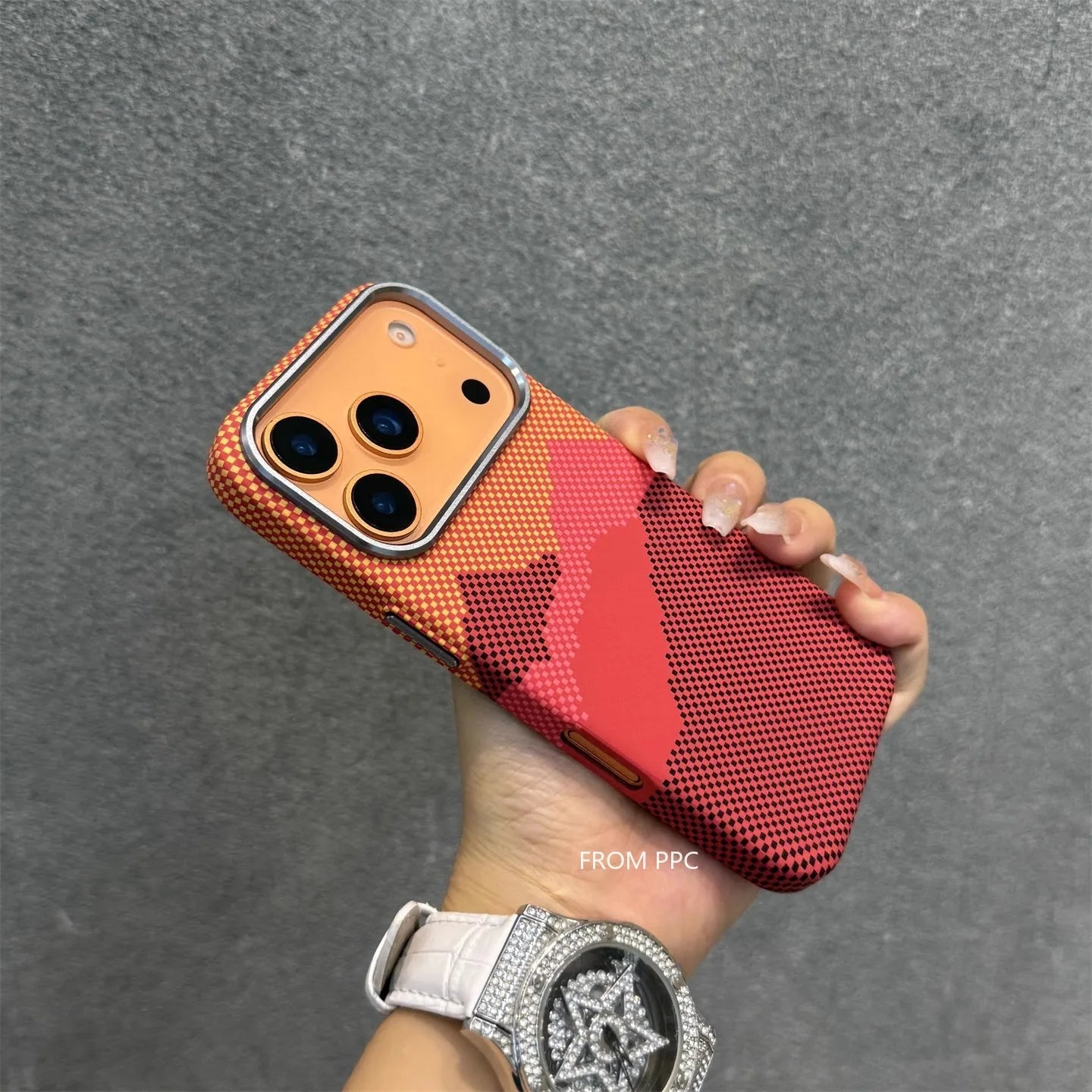 Orange Mountain Peak Phone Case Cover for iPhone 17 16 Pro Max Carbon Relief Hard PC Magnetic Shell Camera Lens Protection Coque
