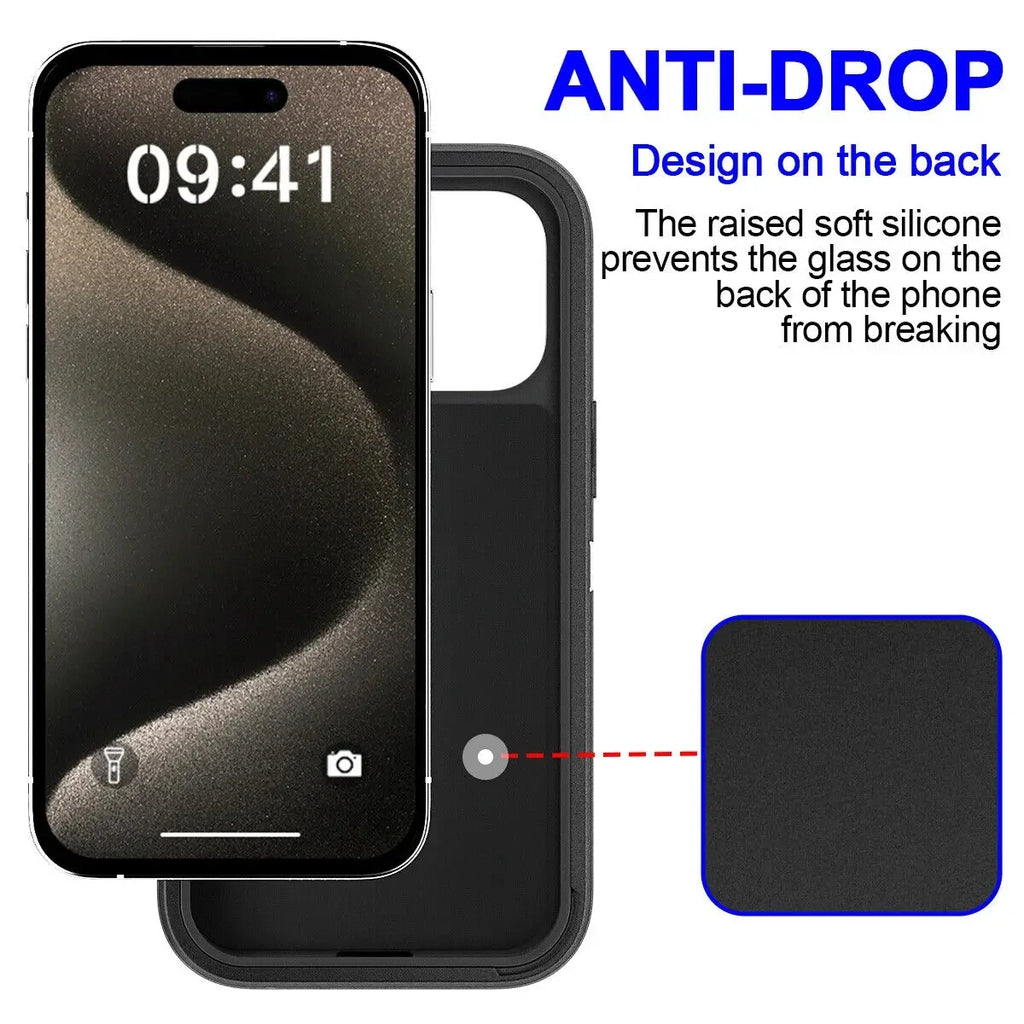 For iPhone 16 15 13 11 14 Pro Max MINI X XR XSMAX SE 6 7 8Plus Military Level Heavy Duty Hard 3 IN1 dustproof Shockproof Cases