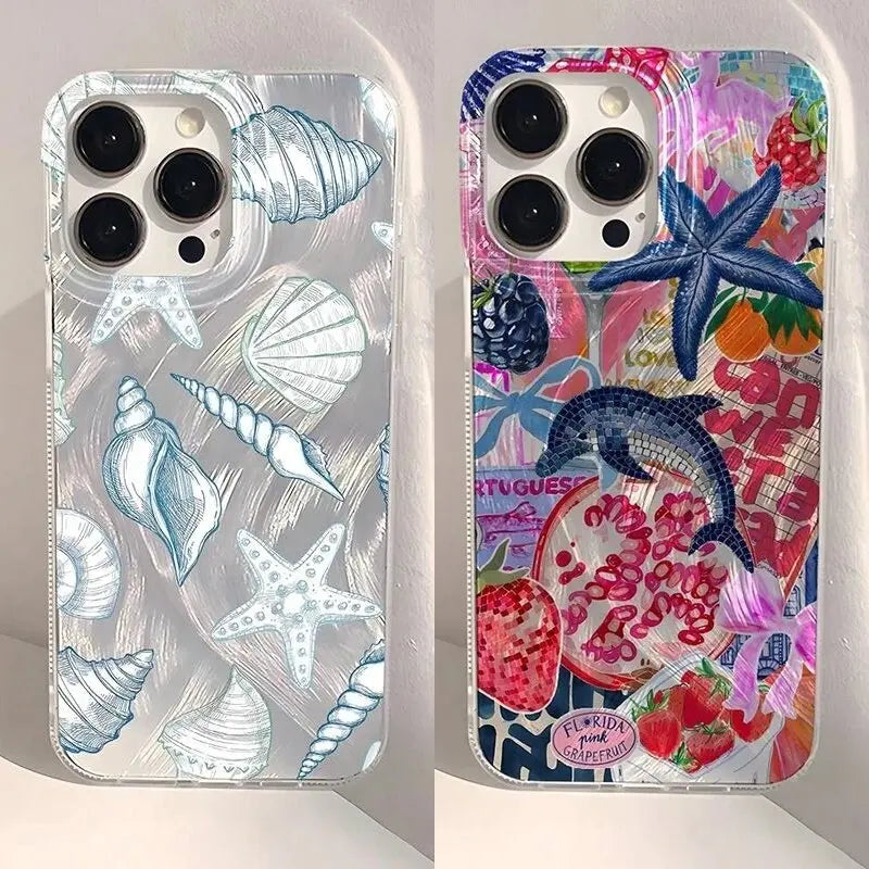 Seashell Ocean Turtle Case For Infinix Note 40 Hot 30i 40 Pro 40i 30 Play Smart 8 7 Tecno Spark 10 Pro 10C 20 Camon 30 5G Cover