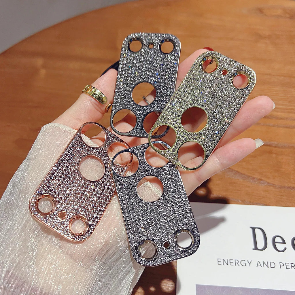 1Pcs Bling Diamond Camera Lens Protector Case For IPhone 17 Pro 16 17 14 13 promaxAir Rhinestone Glitter Metal Screen Protectors