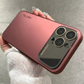 Luxury Mirror Glass Large Window Case for iPhone 17 Air 16 15 14 13 12 11 Pro Max Original AG Matte Shockproof Protective Funda
