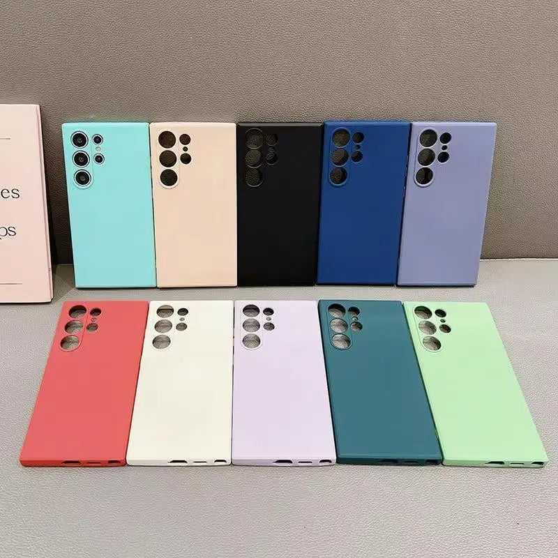Luxury Square Liquid Silicone Phone Case For Samsung Galaxy S25 S24 S23 S22 S21 S20 FE S 25 Ultra 24 Plus Shockproof Cover