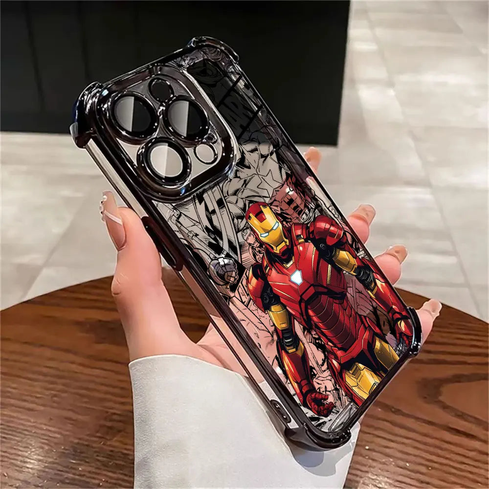 Iron Spider Man Captain America Luxury Case For iPhone 17E 17 16 Pro 15 14 13 12 11 Pro Max 17 Air 16 E Plus Silicon Phone Cover
