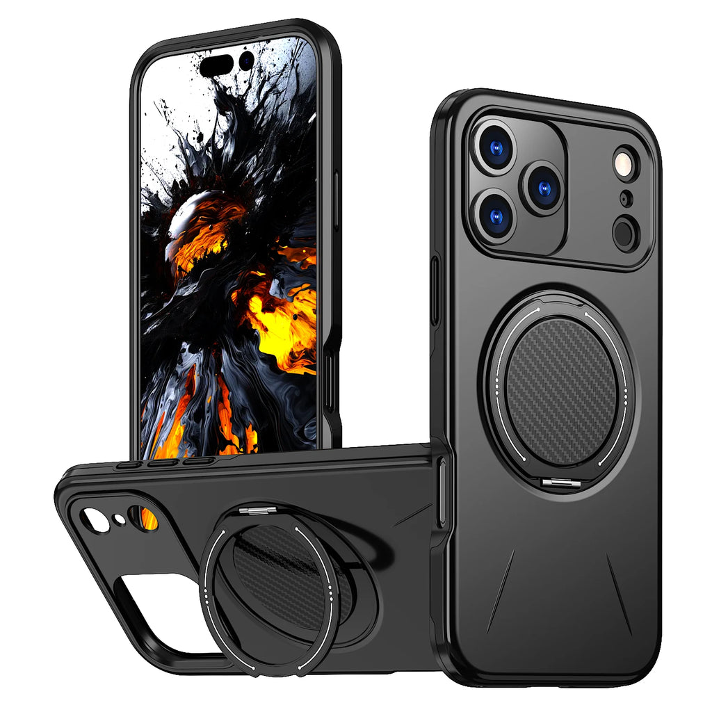 360° Magnetic Rotate Bracket Phone Case for IPhone 17 Air 11 12 13 14 15 16 17 Pro Max for Magsafe Shockproof Stand Holder Cover