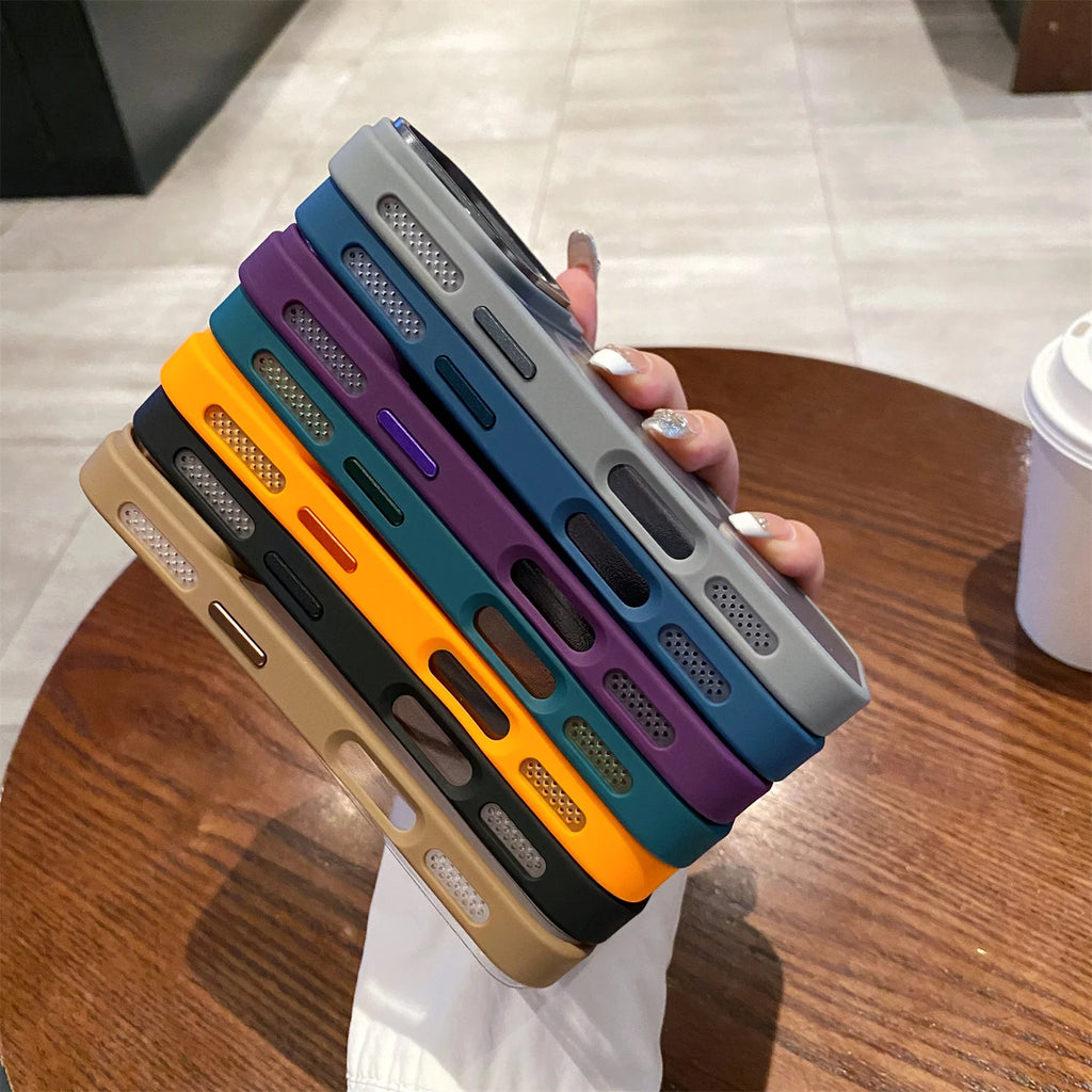Luxury Matte Magsafe Magnetic With Lens film bracket Phone Case For iPhone 11 12 13 14 15 16 17 Air ProMax Hard PC Bumper Cover