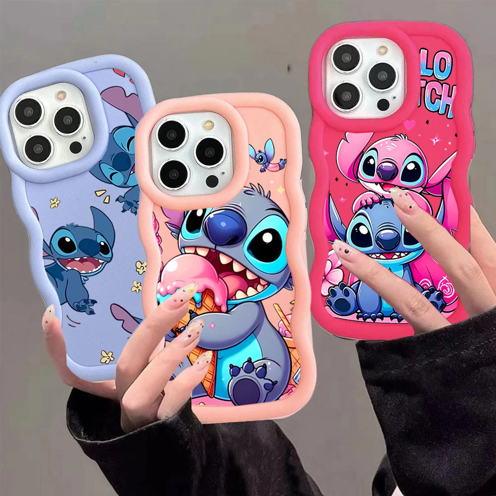 Adorable Stitch Case For Iphone 17 Air 17 Pro Max 16 15 14 13 12 11 Pro Max 16e 14 16 15 Plus 16+ INS Candy Colorful Soft Shell