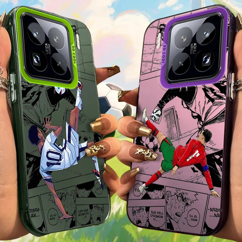 Football Star Comic Print Frosted Case for Xiaomi Mi 15 15T 14 Ultra 14T 13T 12T 11 Lite POCO F6 F5 X8 X7 X6 Pro Max Hard Cover