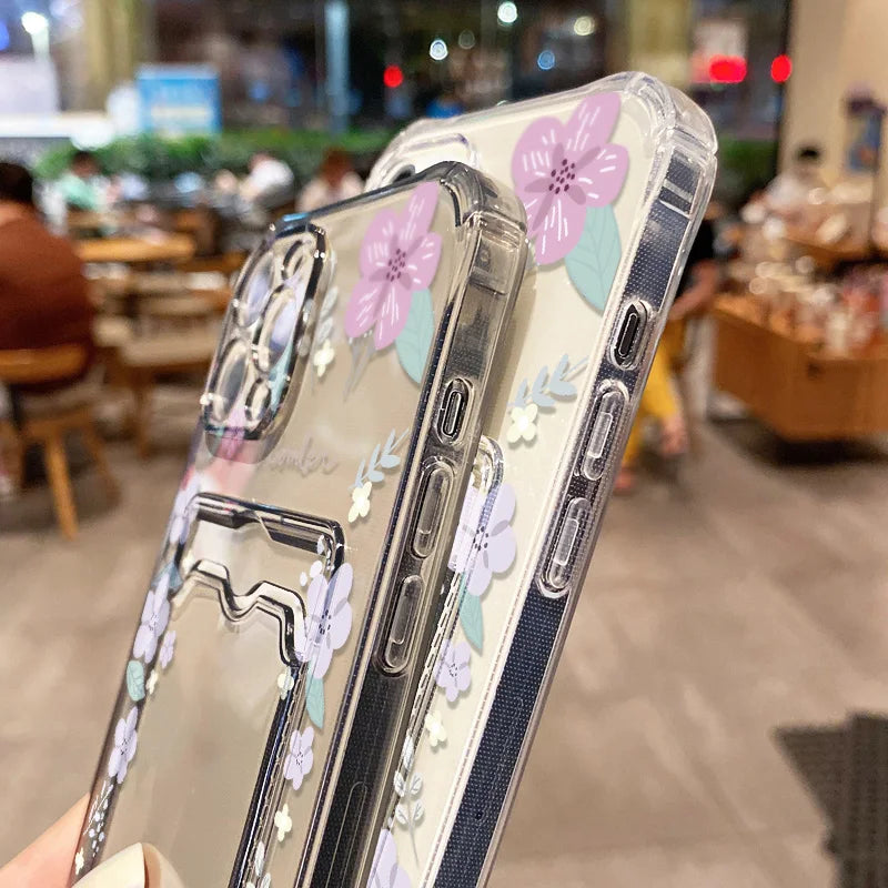 Flower Phone Case For Samsung A56 A55 5g A16 A36 Case S24 FE S23 S25 Ultra A54 A35 A25 A53 A26 A34 Wallet Card Bag Holder Cover