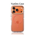 Magnetic Transparent Shockproof Alloy Lens Armor Case For iPhone 17 Pro Max 17Pro For Magsafe Wireless Charge Bumper Clear Cover