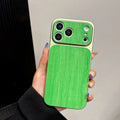 New Wood Grain Simple Phone Case For iPhone 11 12 13 14 15 16 17 Pro Max 15 16 Plus Shockproof Large Window Fashion Phone Cover