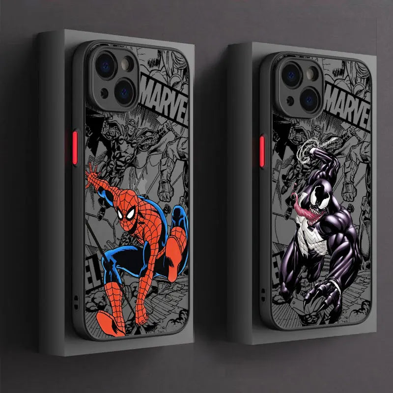 Cool Marvel Spider Man Venom Phone Case For iPhone 17 16 15 Pro Max Case 14 13 12 11 Pro Max 16e 17e Air XS XR X 7 8 Plus Cover