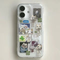 Japanese Creative Cute Kitten Clover Phone Case for Oppo Reno14 Reno13 Reno12 Reno11 Reno10 Reno8 Reno7 Reno6 Reno5 F Pro Plus