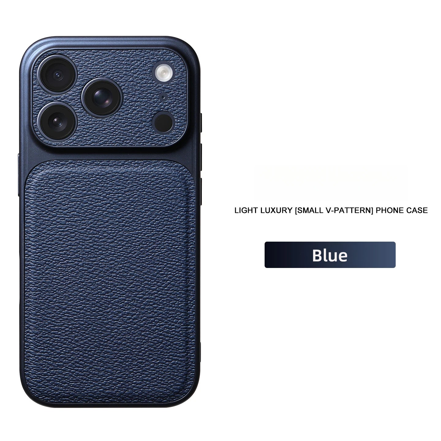 Solid Color Lychee Grain Leather Phone Case, Anti-Scratch & Shockproof Protective Cover for iPhone 17 Pro Max  16 15 14 13 Air