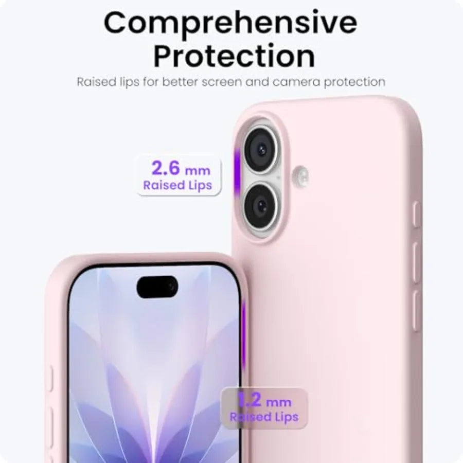 Compatible with iPhone 17 Case 6.3, Slim Liquid Silicone 3 Layers Full Covered Soft Gel Rubber Phone Case Protective Cover 6.3