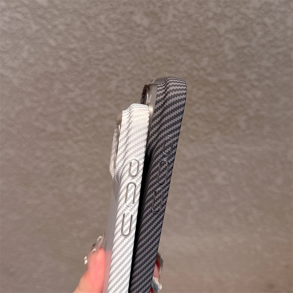 Kevlar Carbon Fibre PC Hard Case for iPhone 17 Air 16 Pro Max 15 14 Plus 13 12 11 Shockproof Camera Bumper Ultra Thin Cover