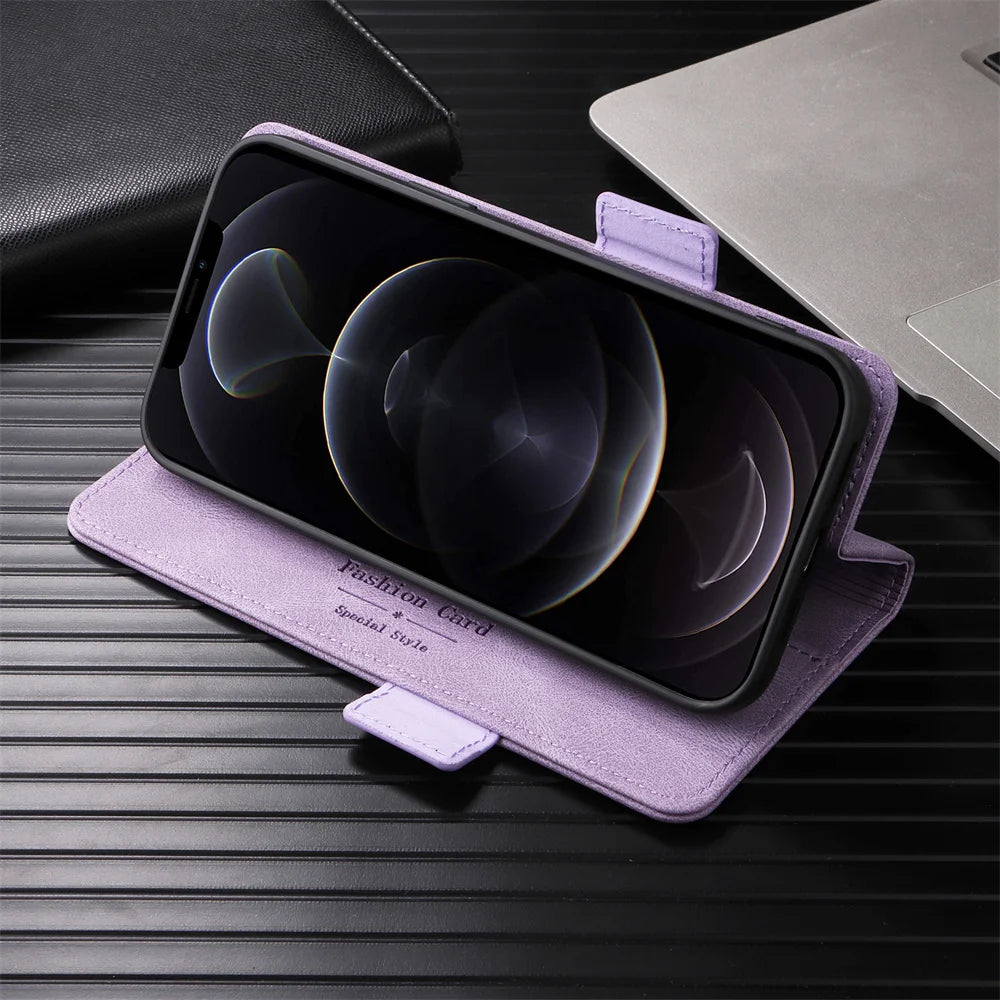 Luxury Flip Leather Slot Card Holder Wallet Phone Case For Samsung Z Fold 7 6 5 4 3 2 fold6 fold4 fold3 fold2 Shockproof Cover