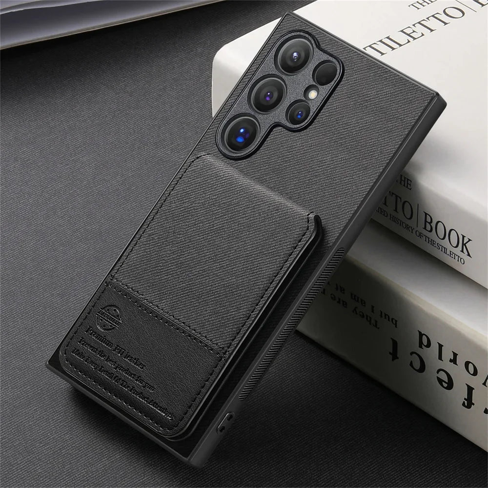RFID-blocking Wallet with Card Holder Phone Case for Samsung S25 Ultra S24 S23 S22 Plus S21 FE A17 A07 A16 A26 A36 A56 5G Cover