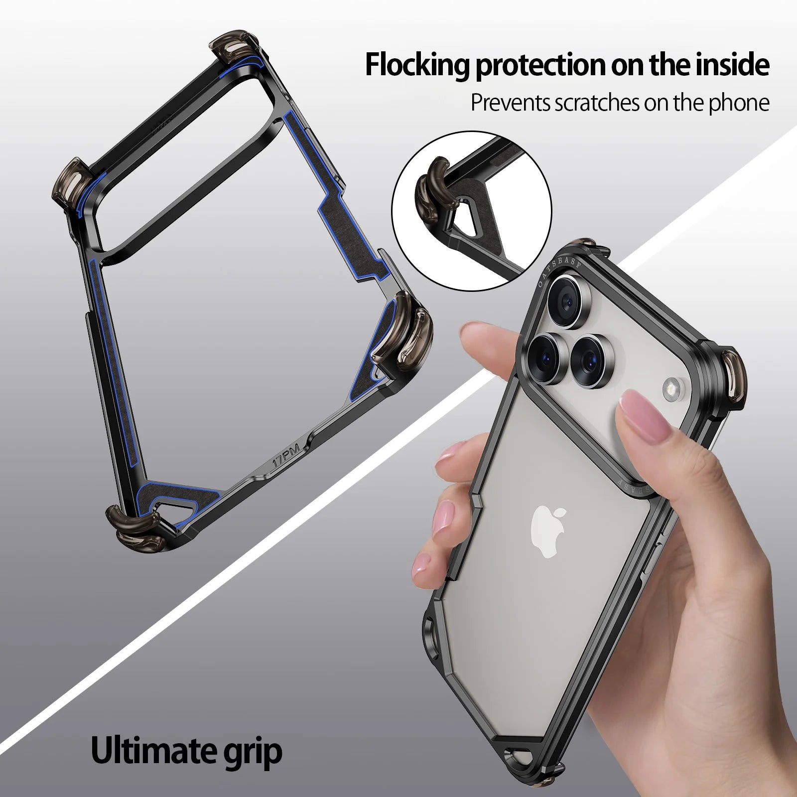 Oatsbasf Metal Phone Case for iPhone 17 Pro/Pro Max/17/Air Case Minimalist Support Wireless Charging Ultra-thin Protecitve Case