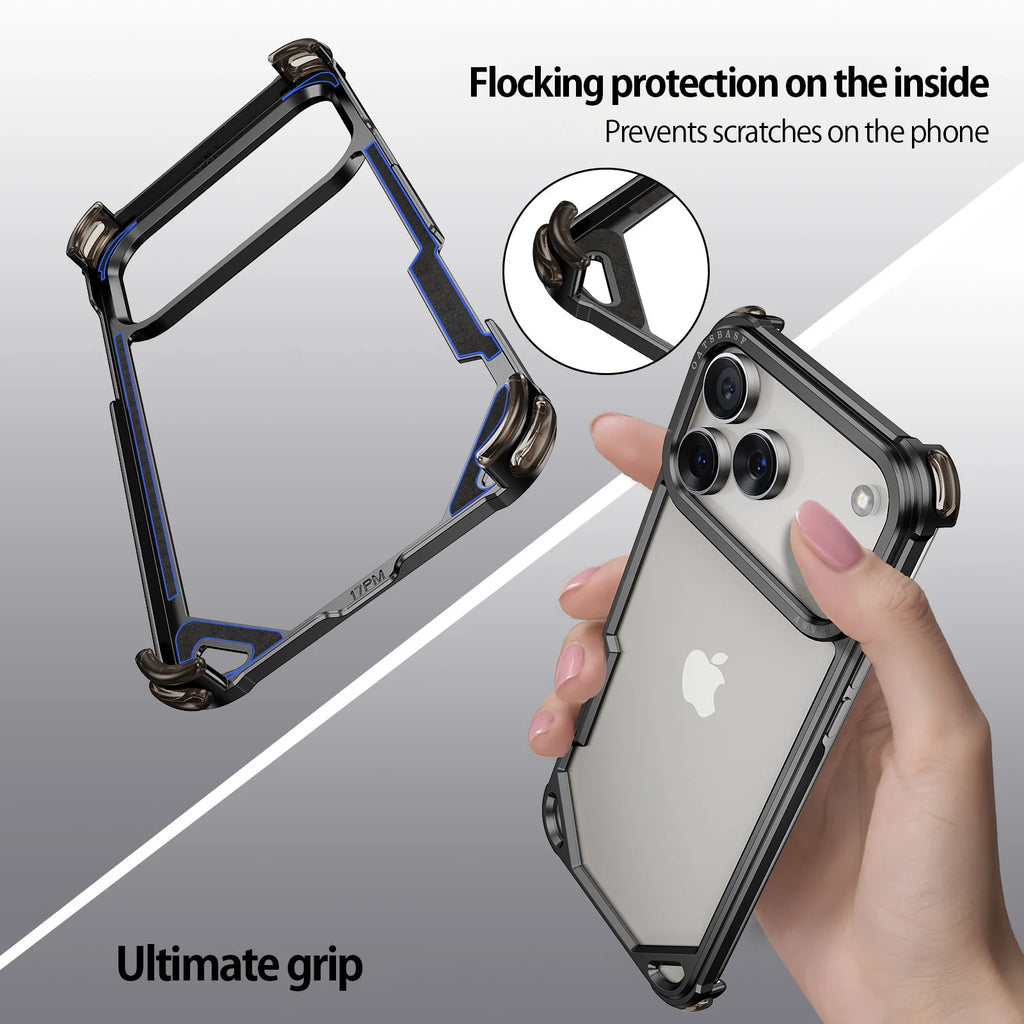 Oatsbasf Metal Phone Case for iPhone 17 Pro/Pro Max/17/Air Case Minimalist Support Wireless Charging Ultra-thin Protecitve Case