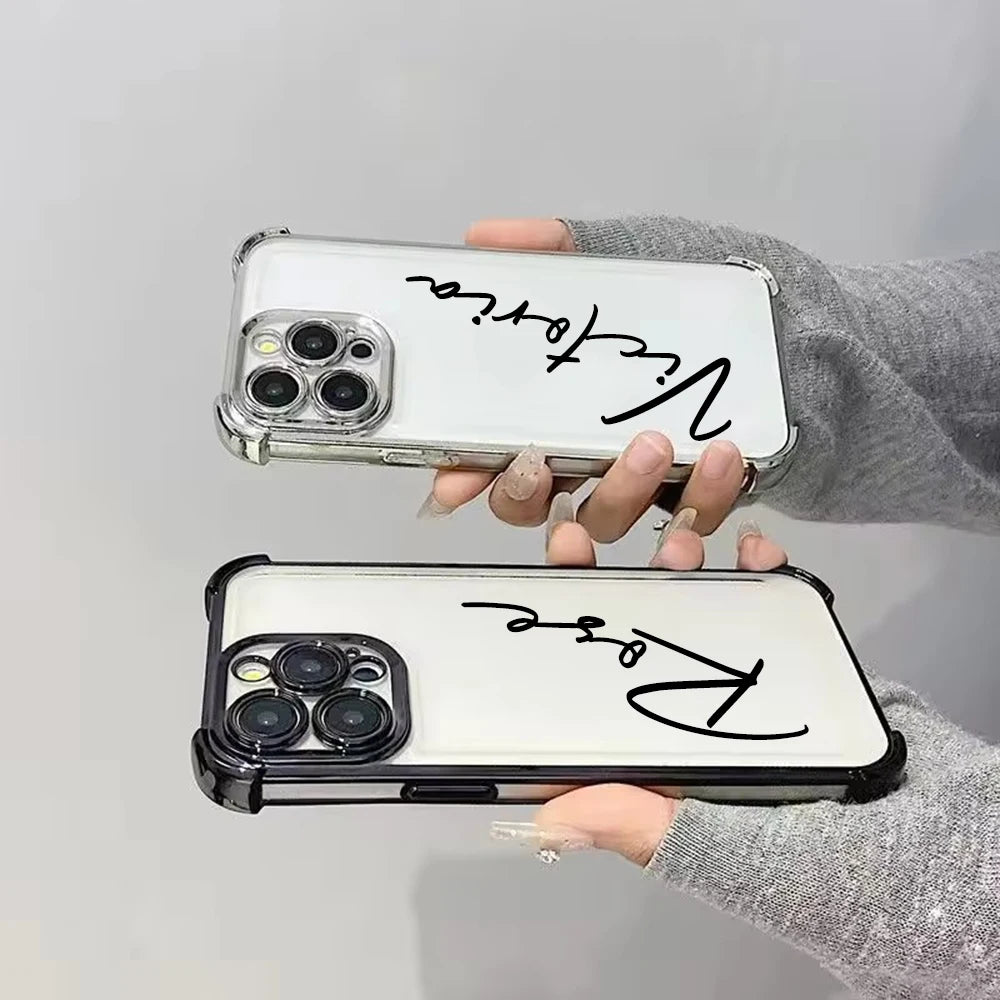 Personalized Customized Initials Name Case For iPhone 17 16 15 14 13 12 11 Pro Max Plus Big Letter Engraving  Cover
