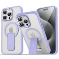Luxury For Magsafe Folding Stand Magnetic Phone Case For iPhone 16 15 14 13 12 17 Pro Max Plus Matte Translucent Back Cover Caps