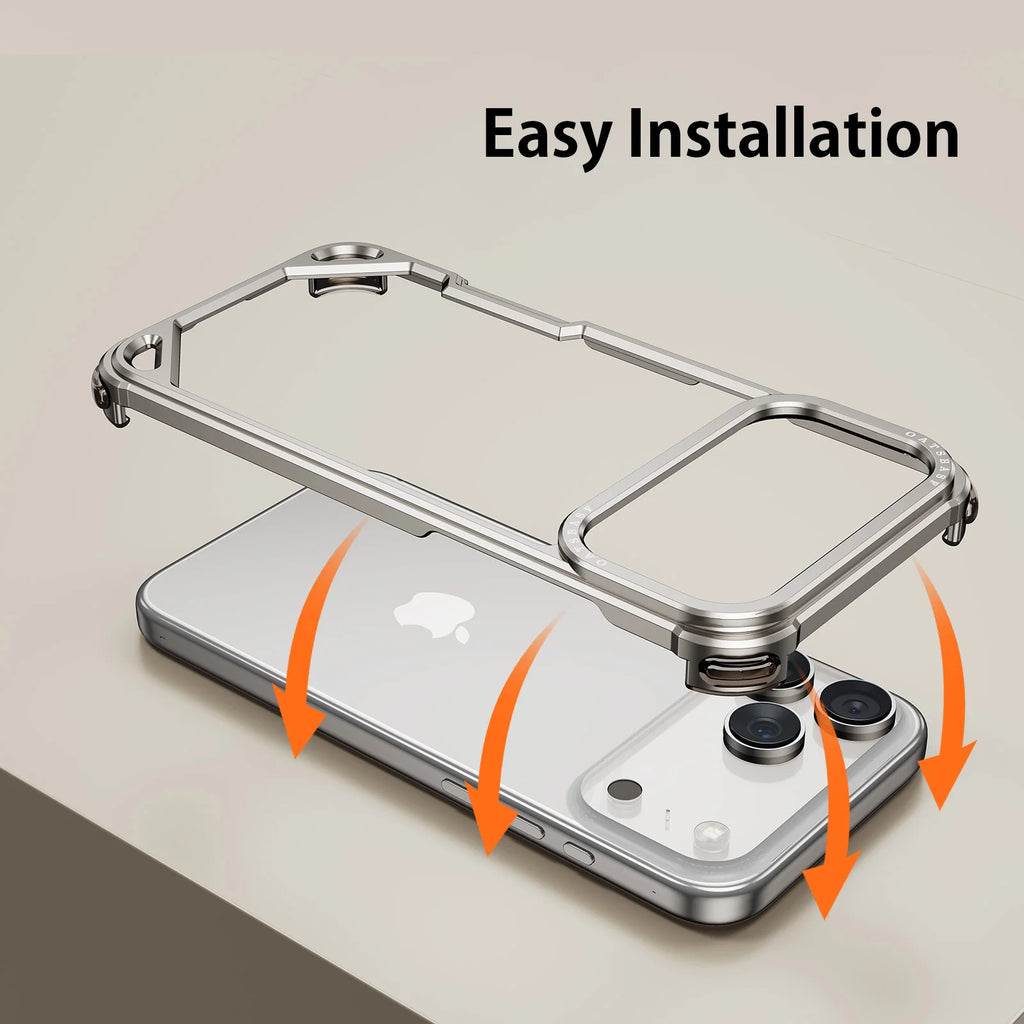 Eary Frameless Case for iPhone 17 Pro Max Air for Magsafe Metal Shockproof Protective Phone Cover Aluminum Alloy Anti-Drop Shell