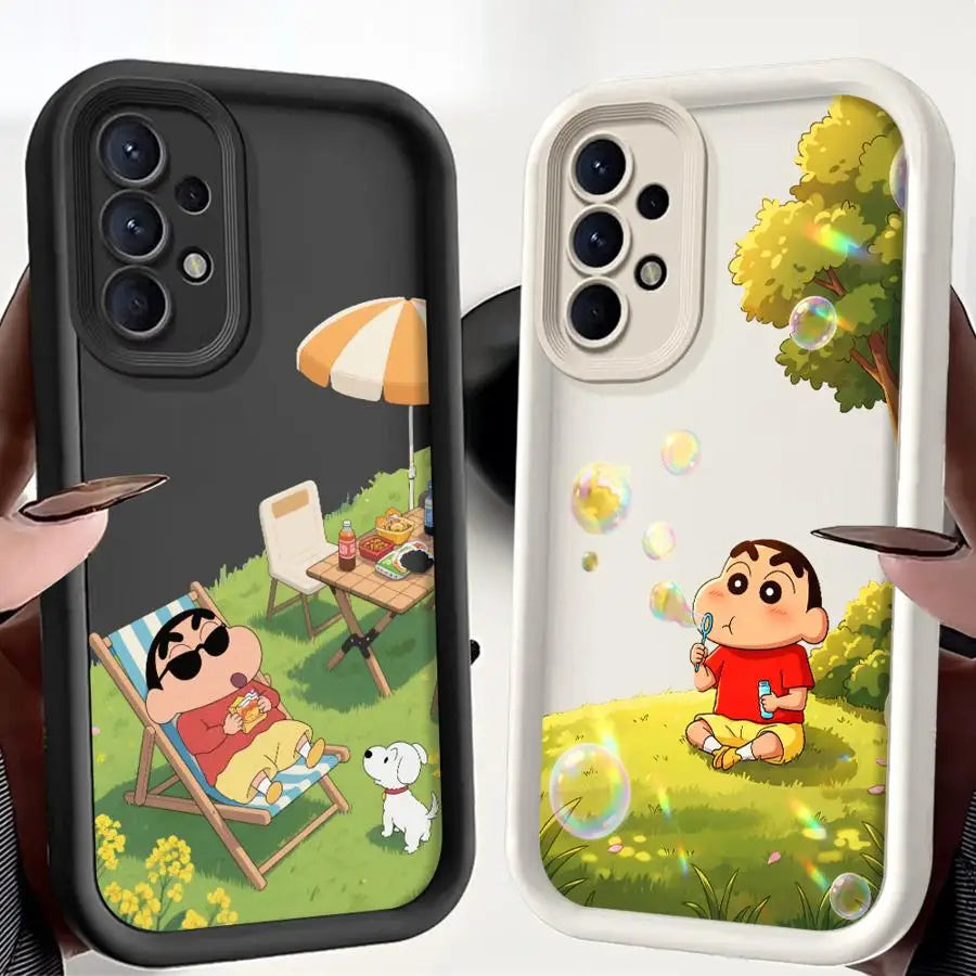 Case for Samsung Galaxy A16 A51 A73 A35 A36 A71 A72 A34 A12 A13 A53 A54 A56 A26 A32 A15 A23 Phone Cover Cool Cra-yons Shin-chans