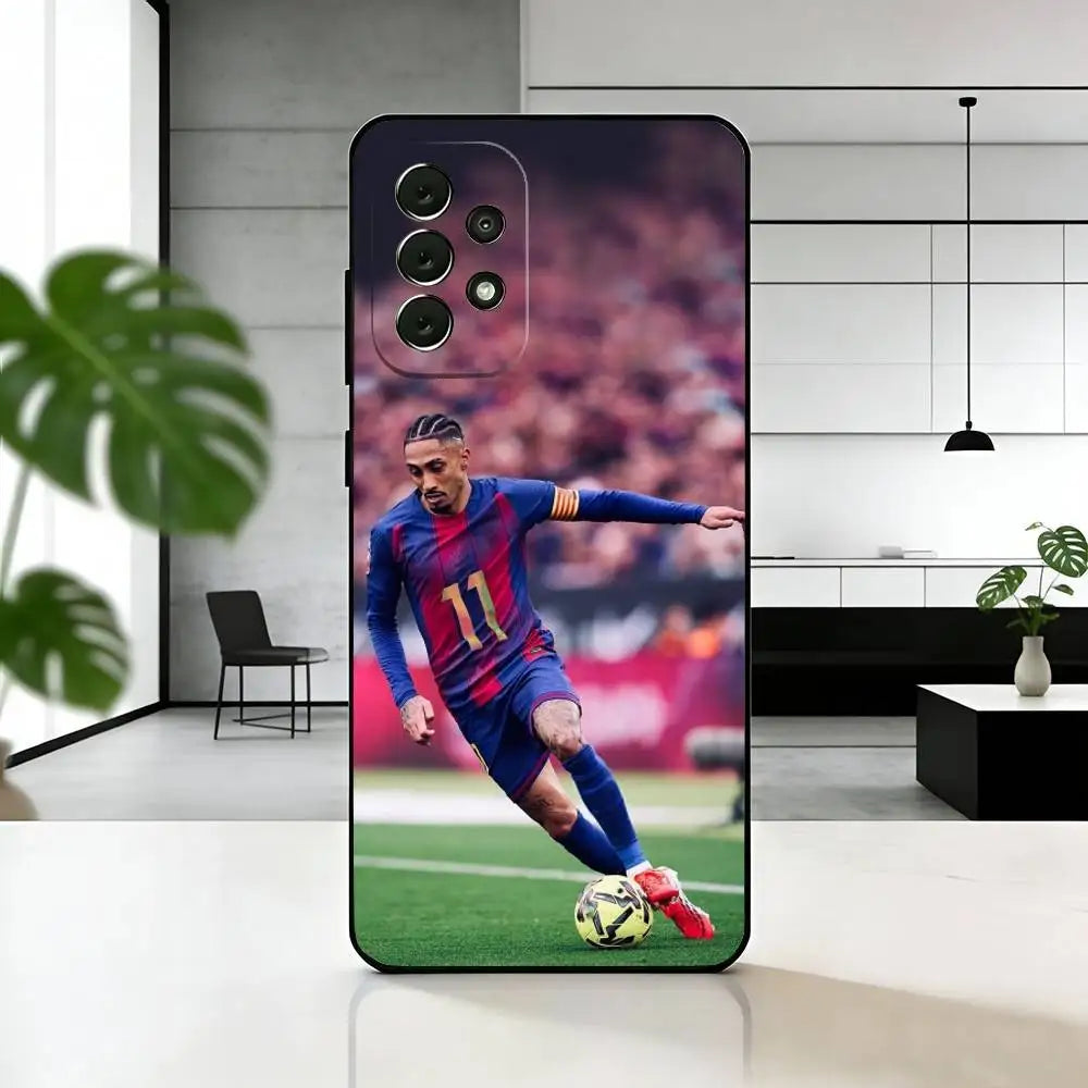R-Raphinhas 11 Football Phone Case Black Silicone Soft For Samsung S25,S24,S21,S22,S23,S30,Ultra,S20,Plus,Fe,Lite