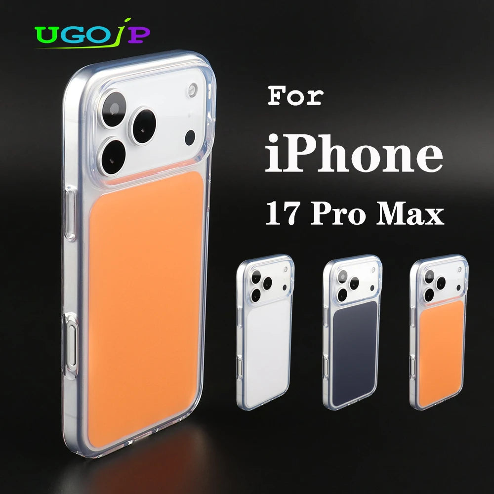 UGOjP Case For iPhone 17 Pro Max Shockproof Magnetic MagSafe Phone Case Clear Antidrop Solid Color Protective Hard PC Back Cover
