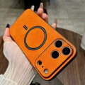 Luxury Faux Leather For Magsafe Case For iPhone 17 16 13 15 14 12 11 Pro Max Plus Shockproof Cases For iPhone 17 Air Accessories