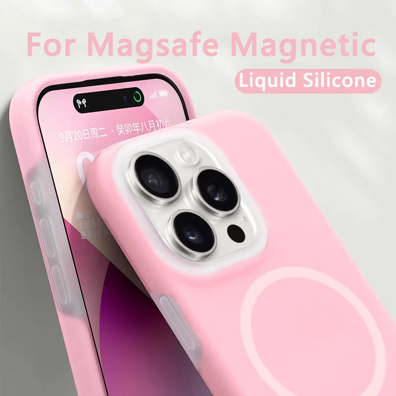 Fashion Jelly Liquid Silicone Magnetic For Magsafe Case For iPhone 17 Air 16 15 14 Plus 13 12 11 Pro Max Bumper Shockproof Funda