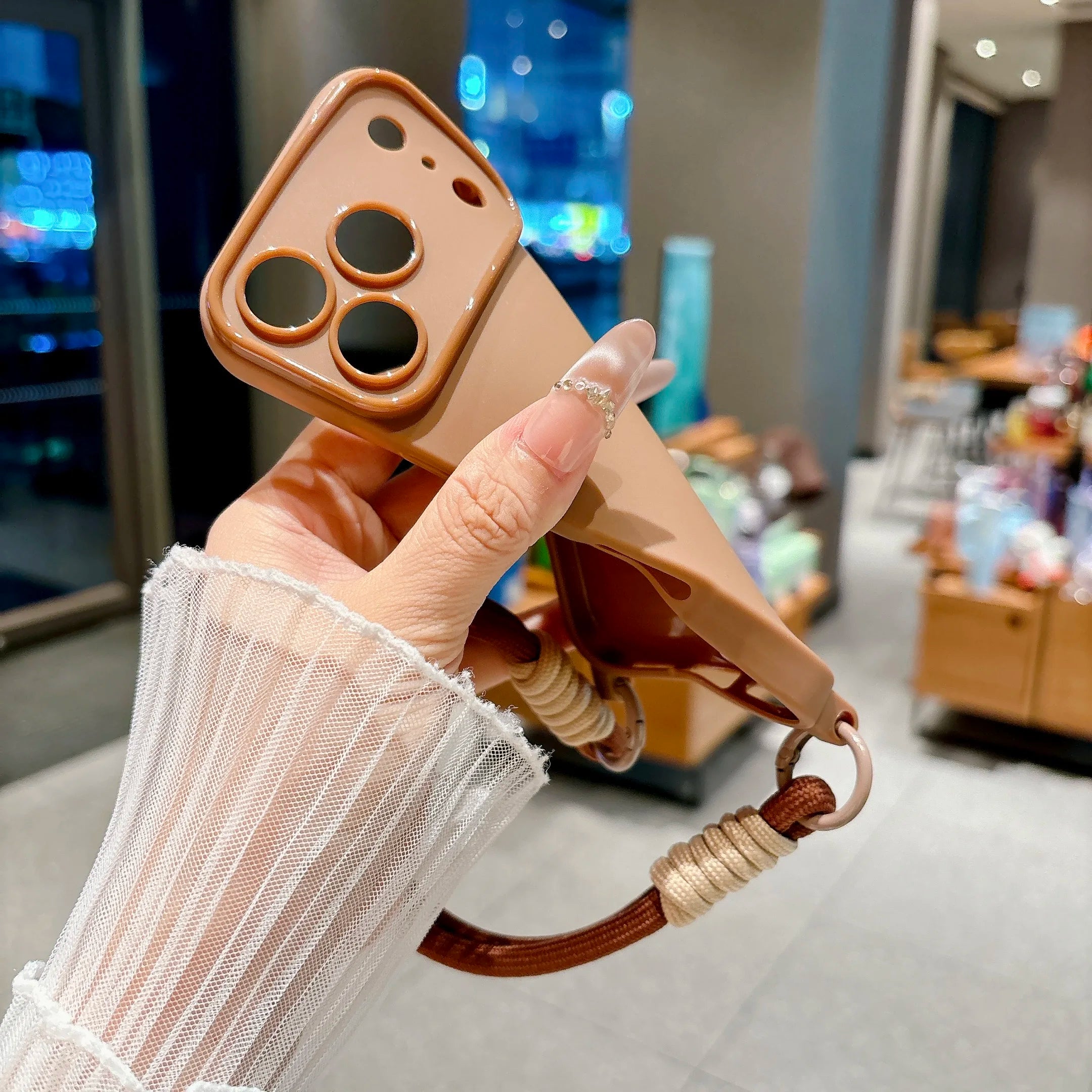 Candy Color Silicone Lanyard Phone Case For iPhone 17e 16e 17 16 15 14 13 ProMax 12 11 17Pro Portable Short Rope Soft Cover