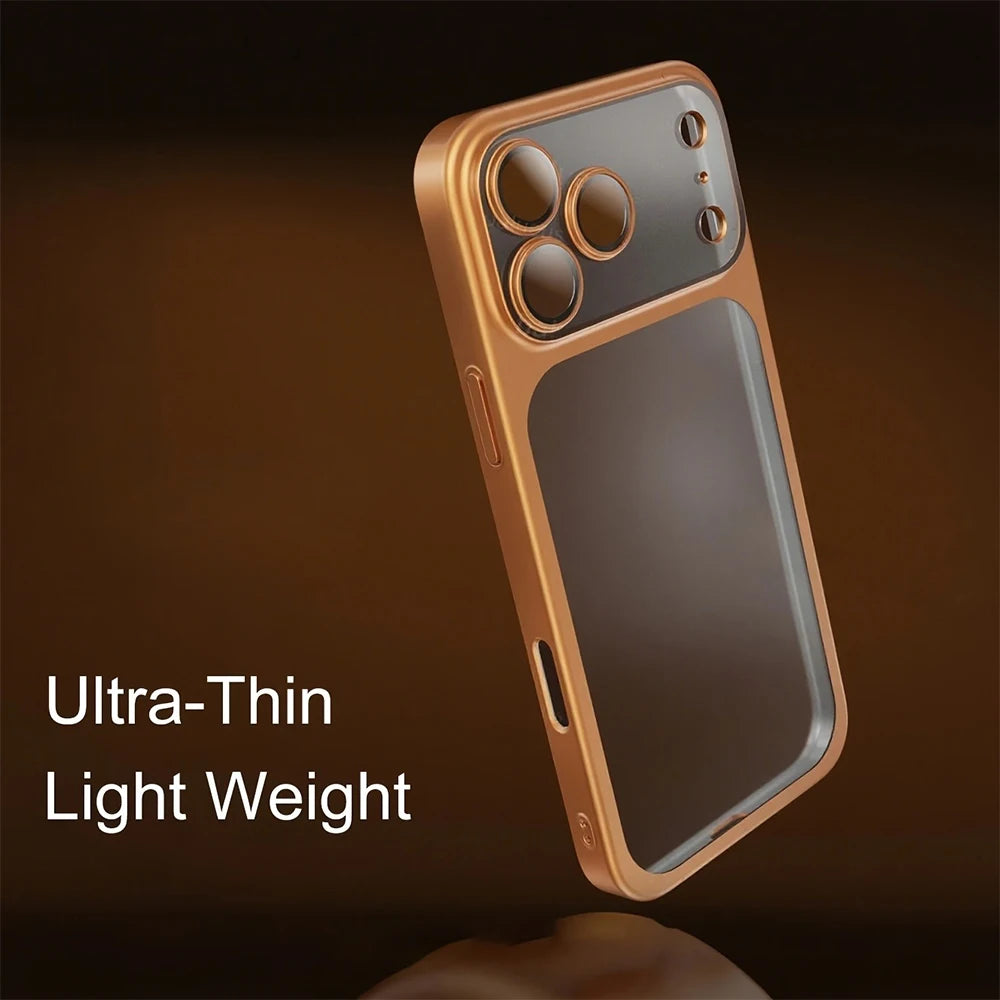 Phone Case For iPhone 13 14 15 16 17 Pro Max Plus Air Luxury Matte Soft Ultra Slim Plating Camera Film Protector Frosted Cover