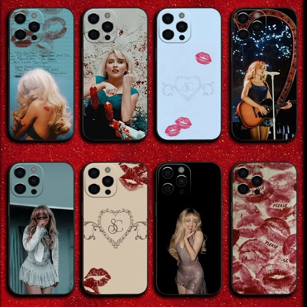 Singer S-Sabrina C-Carpenter Phone Case For iPhone 17 16 15 11 12 14 13 Pro Max Mini XS XR 7 Plus 16E Air Shockproof Soft Cover