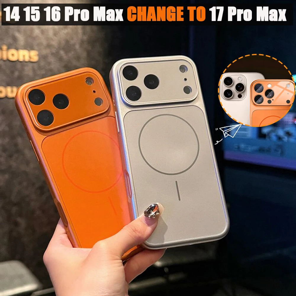 New Magnetic Shockproof Anti-fall Case For IPhone 13 14 15Pro 16 Pro Max Convert to 17 Pro Max Support MagSafe Wireless Charging