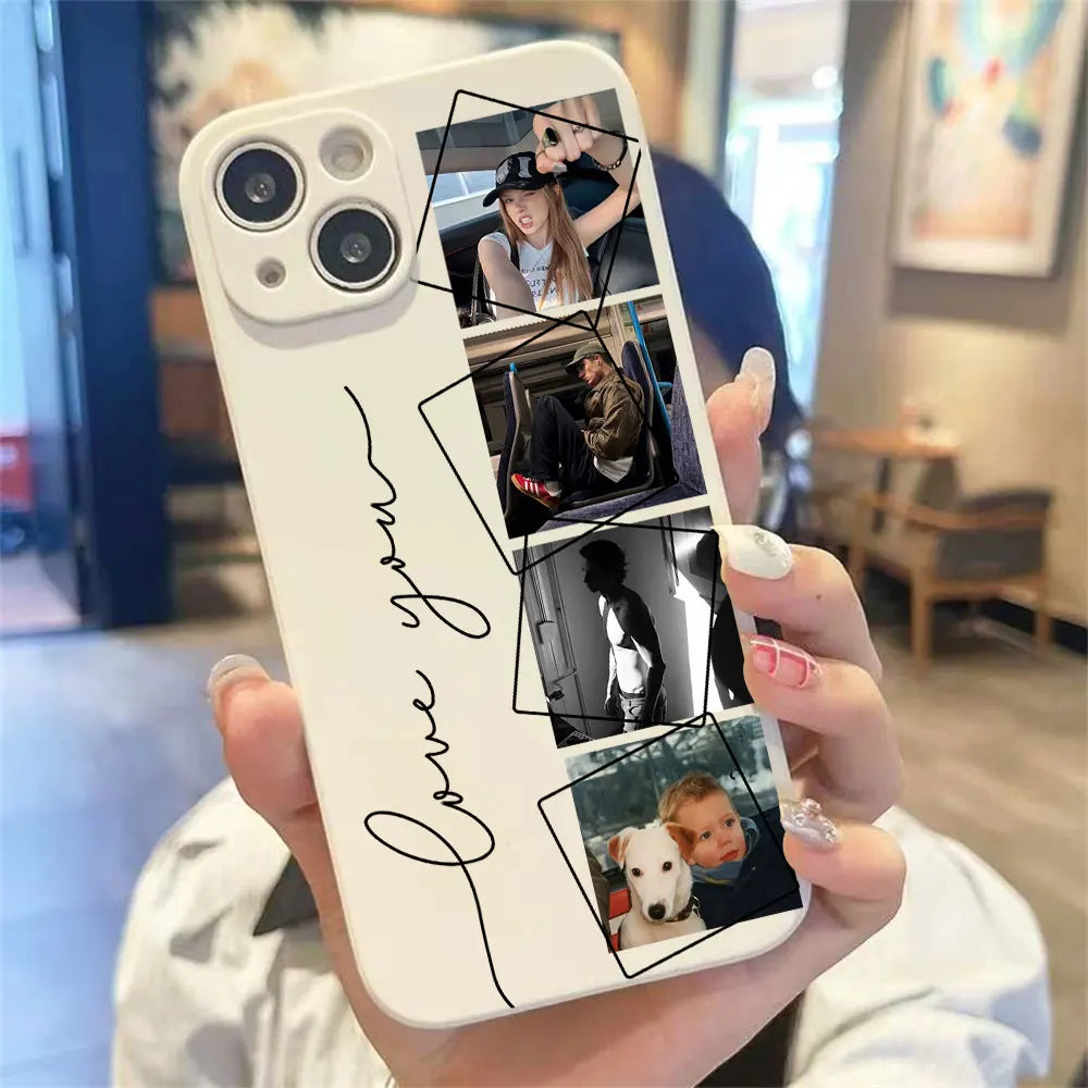 For iPhone 17 16 15 14 13 12 11 Pro Xs Max Air 16e 17e 7 8 Plus Mini XR Personalized Custom Photo DIY Matte Silicone Phone Case