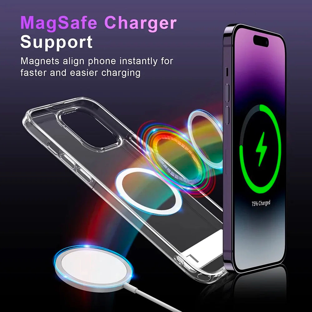Magnetic Stand Phone Case for iPhone 17 16 15 14 Pro Max Plus 12 13 Mini 11 Mobile Cases with Kickstand Shockproof  Back Cover